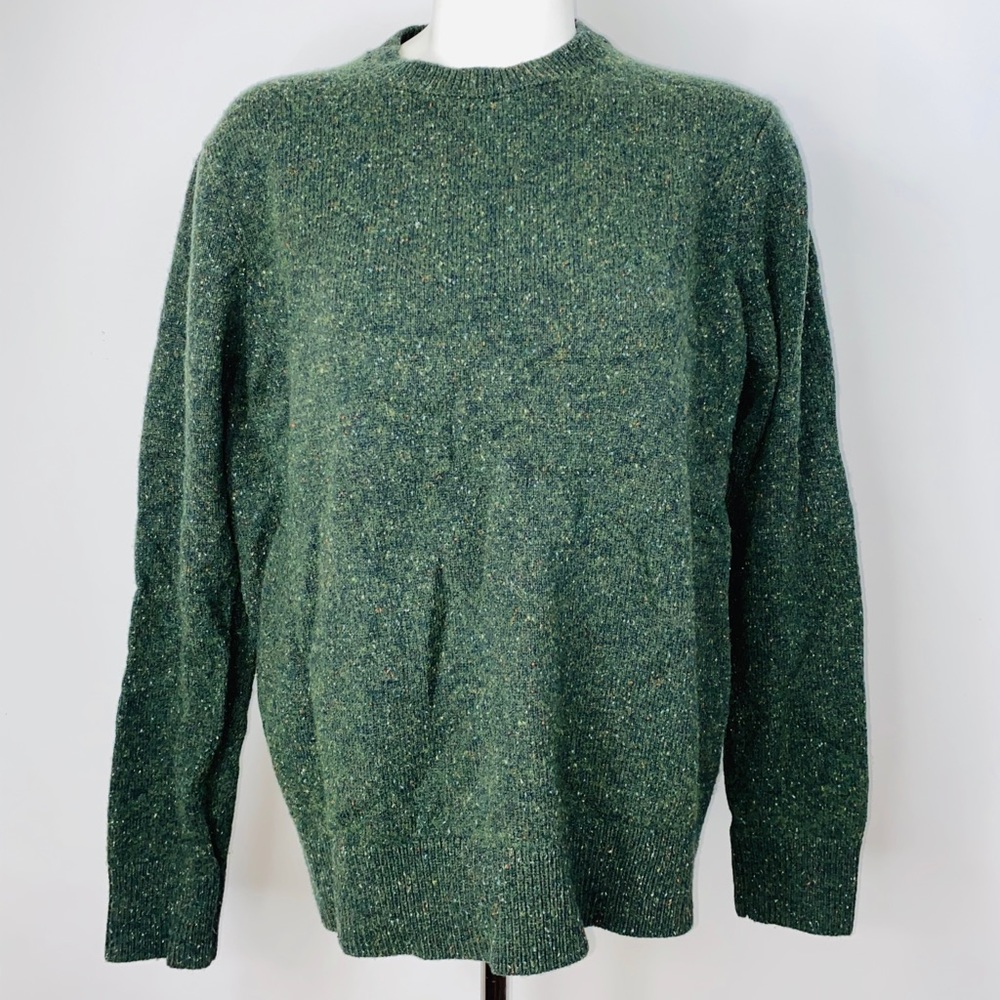 J Crew Crewneck Sweater Mens Large Green Pullover